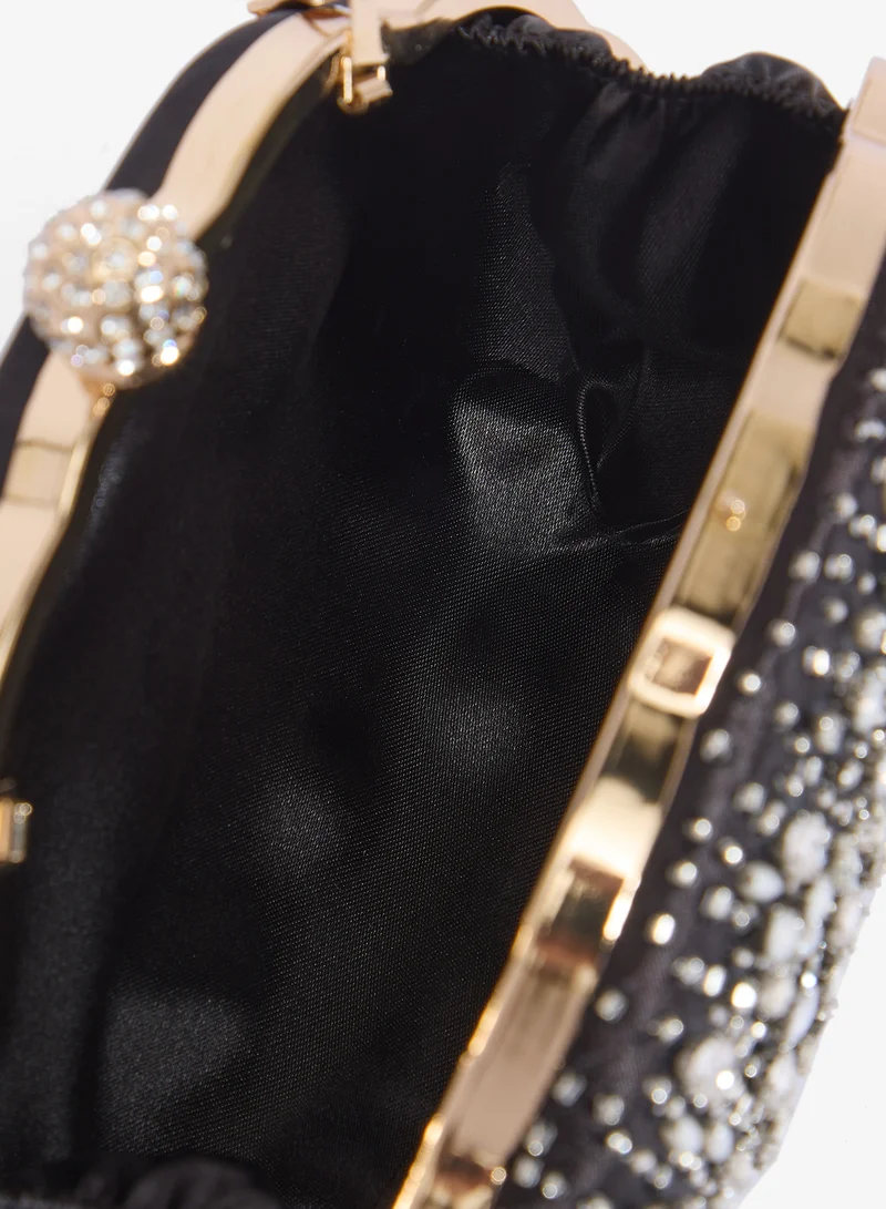 Ella Limited Edition  Rhinestone And Jewel Embellished Detailed Statement Clutch for Women | Best Price UAE